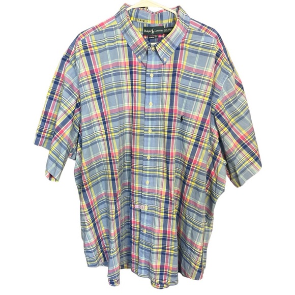 Polo Ralph Lauren Other - Polo Ralph Lauren 4XLB Big & Tall Pastel Plaid Preppy Button Down